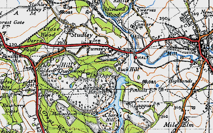 Old map of Bassett's Moor in 1940