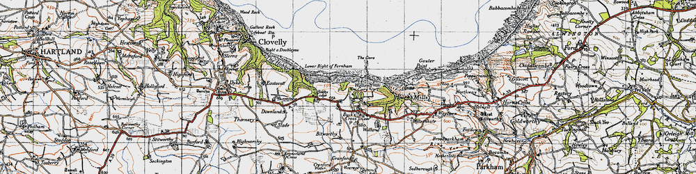 Old map of Bitworthy in 1946