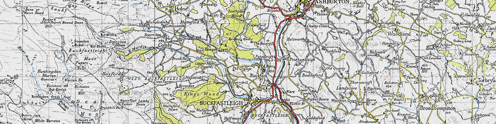 Old map of Buckfast in 1946