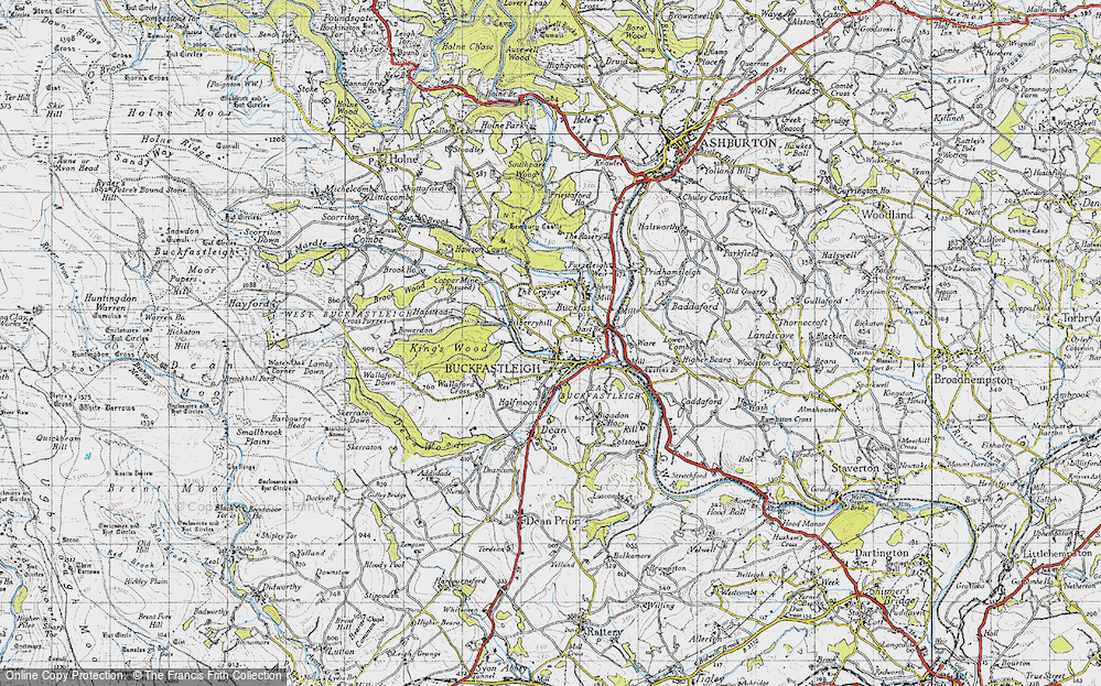 Old Map of Historic Map covering Bilberryhill in 1946