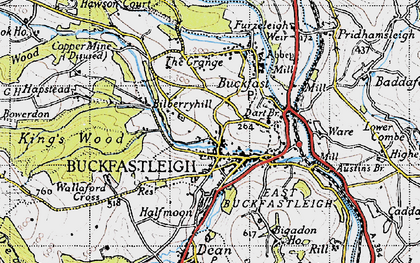 Old map of Buckfastleigh in 1946