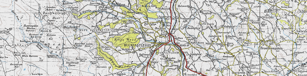 Old map of Buckfastleigh in 1946