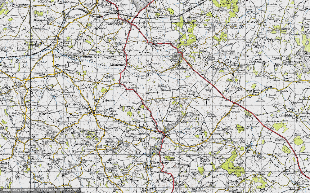 Old Map of Historic Map covering Buckham Mills in 1945