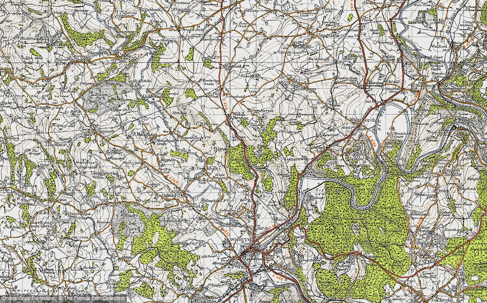 Old Map of Historic Map covering Buckholt Wood in 1947