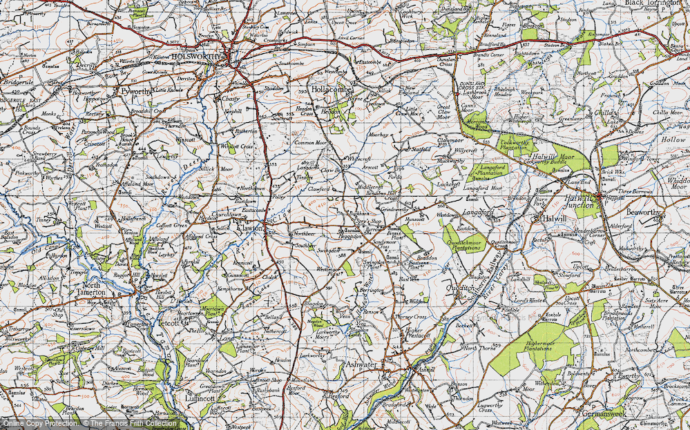 Old Map of Buckhorn, 1946 in 1946