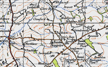 Old map of Buckhorn in 1946