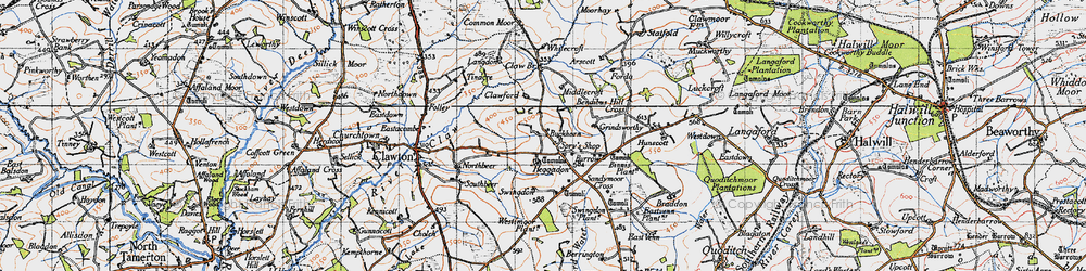 Old map of Buckhorn in 1946