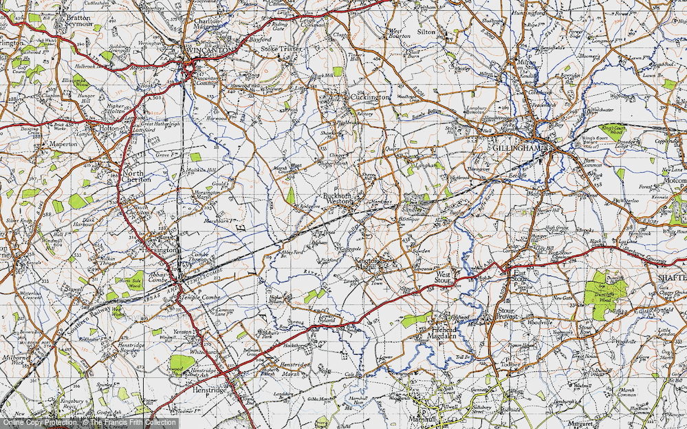 Old Map of Buckhorn Weston, 1945 in 1945