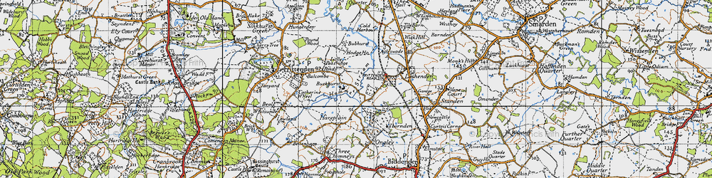 Old map of Buckhurst in 1940