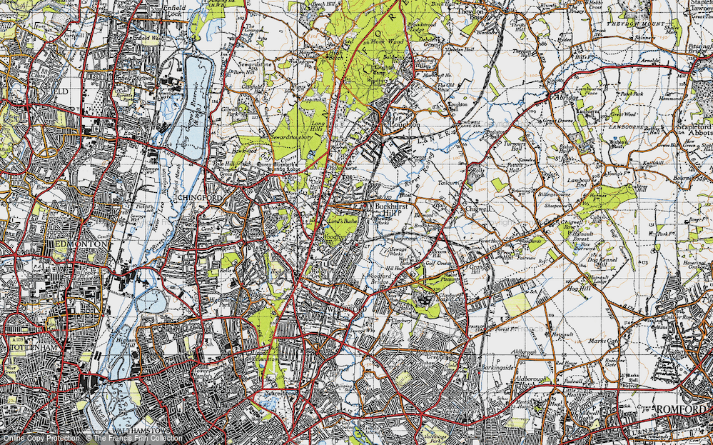 Old Map of Buckhurst Hill, 1946 in 1946