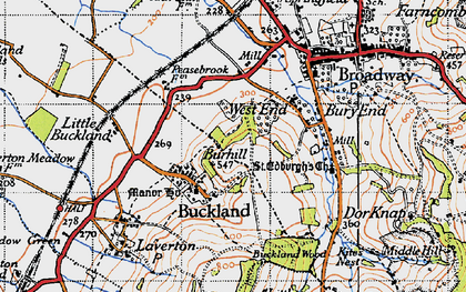 Old map of Burhill (Fort) in 1946
