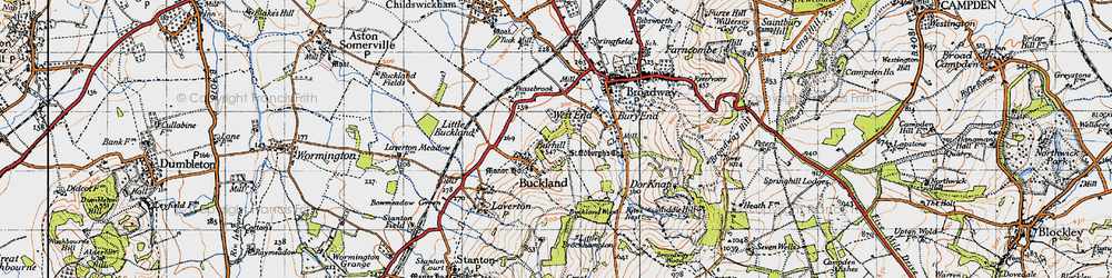 Old map of Burhill in 1946