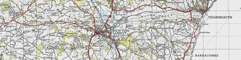 Old map of Buckland in 1946