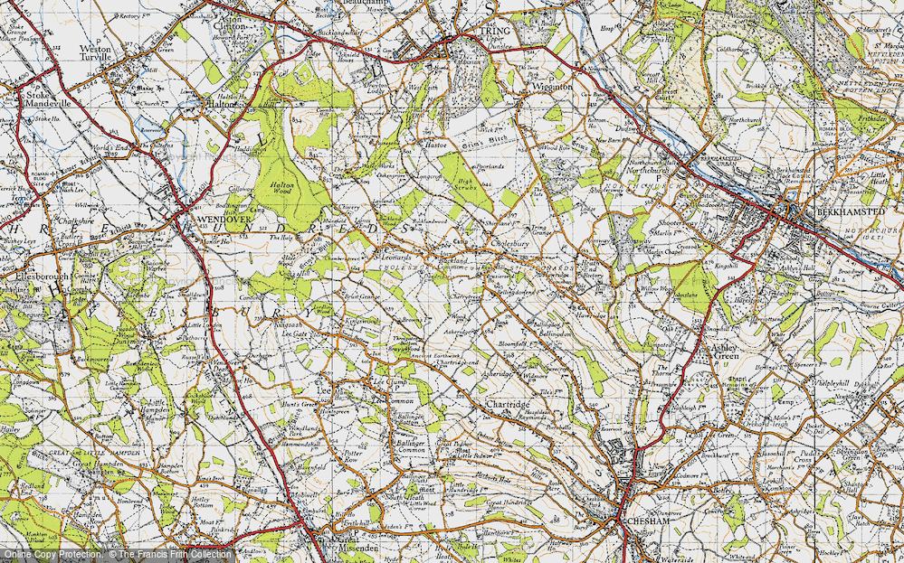 Old Map of Historic Map covering Braziers End Ho in 1946