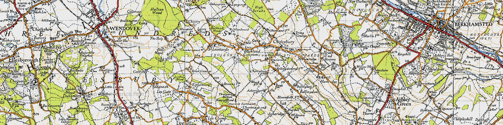 Old map of Buckland Common in 1946