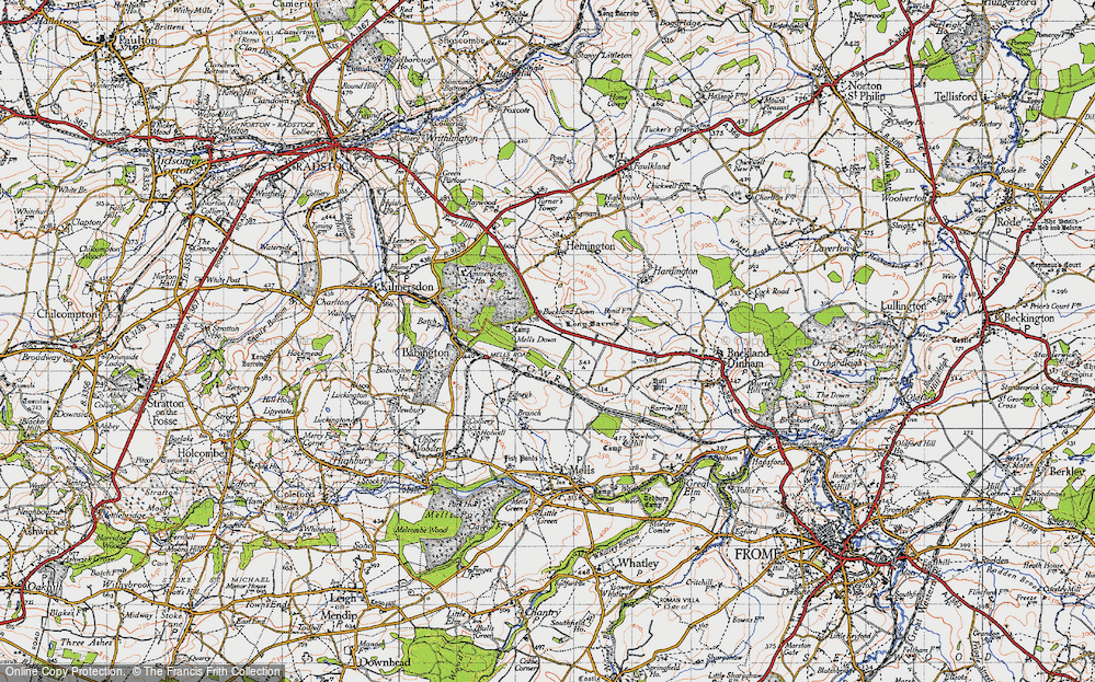 Old Map of Historic Map covering Ammerdown Ho in 1946
