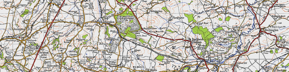 Old map of Ammerdown Ho in 1946