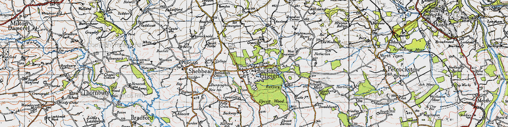 Old map of Buckland Filleigh in 1946