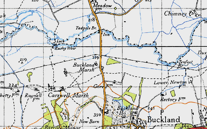 Old map of Buckland Marsh in 1947