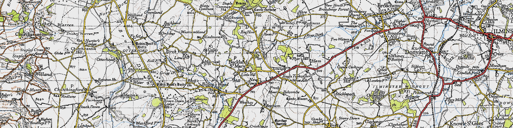 Old map of Buckland St Mary in 1946