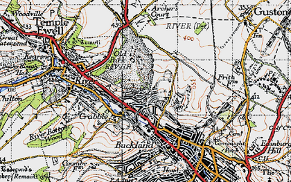 Old map of Buckland Valley in 1947