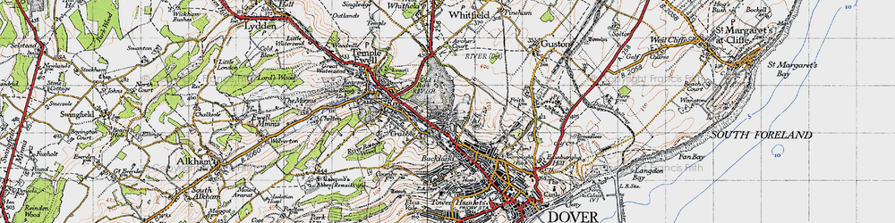Old map of Buckland Valley in 1947