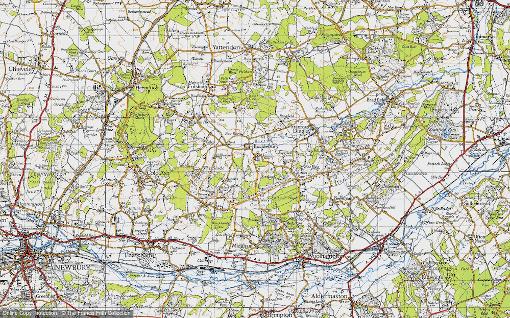 Old Map of Bucklebury, 1945 in 1945