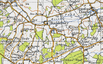 Old map of Bucklebury in 1945