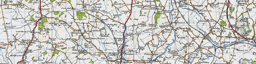 Old map of Botley Hill in 1947
