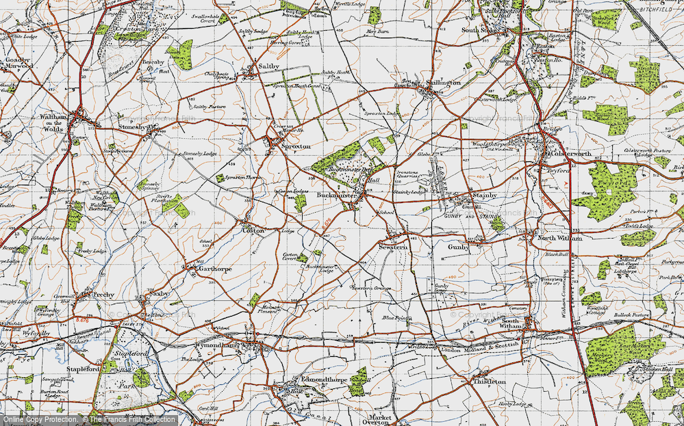 Old Map of Buckminster, 1946 in 1946