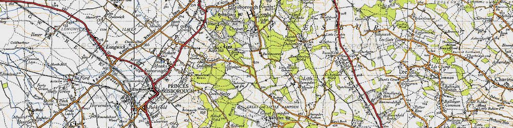 Old map of Buckmoorend in 1947