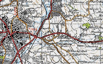 Old map of Bucknall in 1946