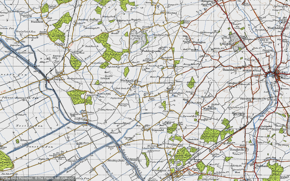 Old Map of Historic Map covering Birt Hill in 1946
