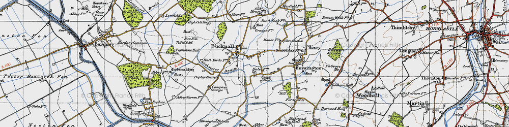 Old map of Bucknall in 1946
