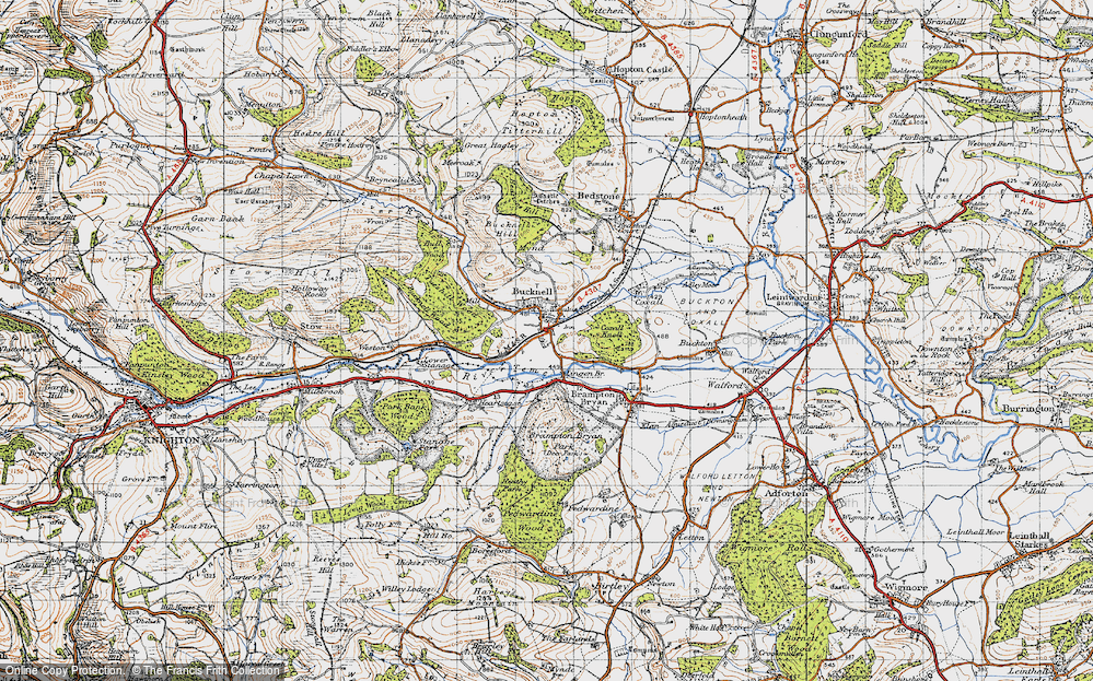 Old Map of Historic Map covering Lingen Br in 1947