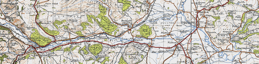 Old map of Brampton Bryan Park in 1947