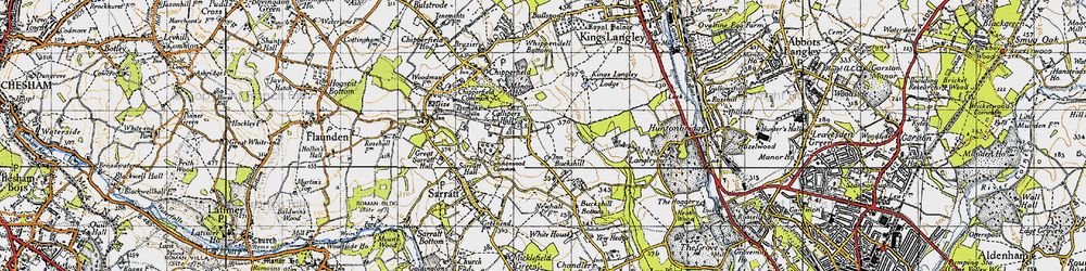 Old map of Bucks Hill in 1946