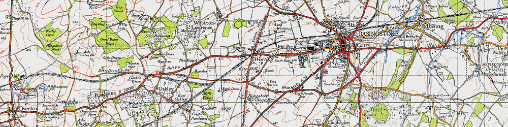 Old map of Buckskin in 1945