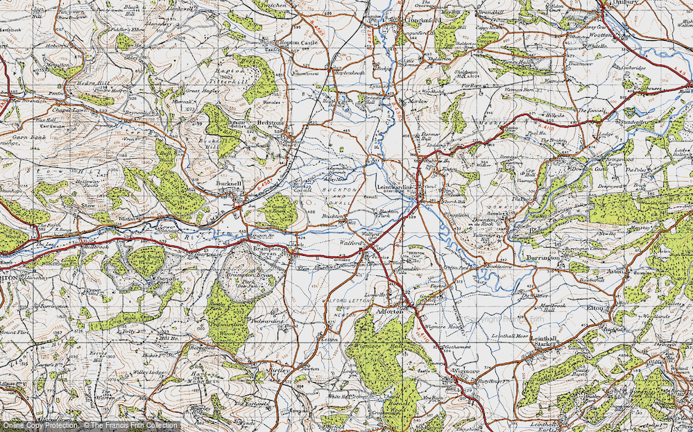 Old Map of Historic Map covering Buckton Park in 1947