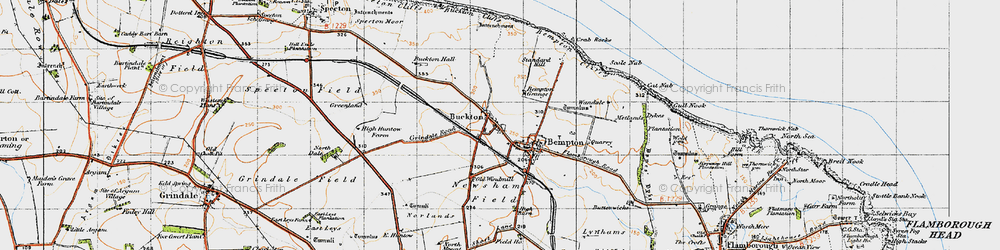 Old map of Buckton Cliffs in 1947