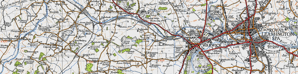 Old map of Budbrooke in 1947