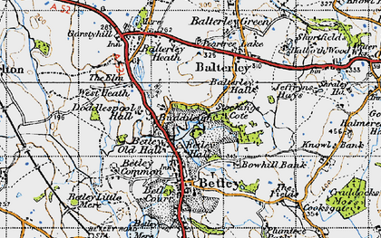 Old map of Bentley Old Hall in 1946