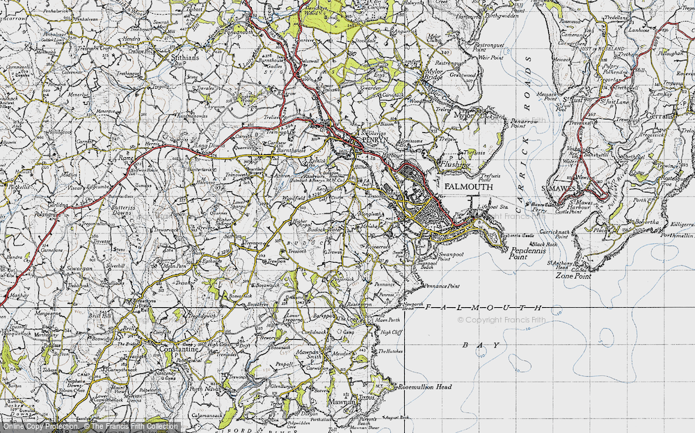 Historic Ordnance Survey Map of Budock Water, 1946