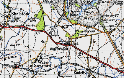 Old map of Buffler's Holt in 1946