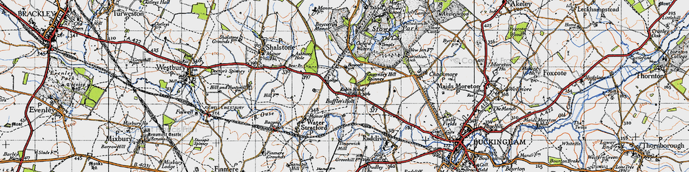 Old map of Buffler's Holt in 1946