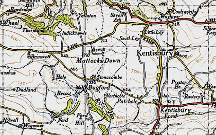 Old map of Bugford in 1946