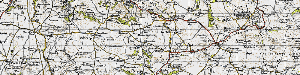 Old map of Bugford in 1946