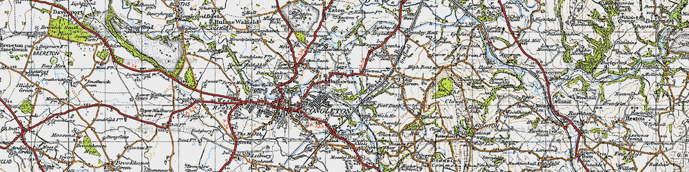 Old map of Buglawton in 1947