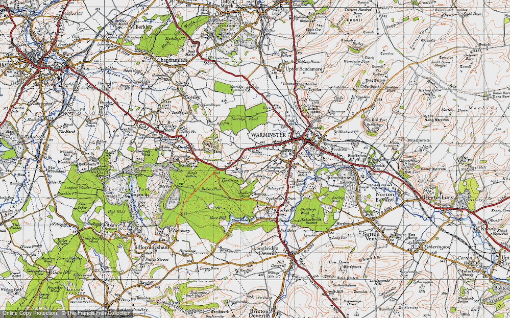 Old Map of Historic Map covering Buckler's Wood in 1946