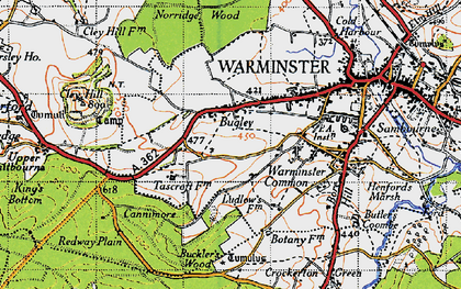 Old map of Bugley in 1946